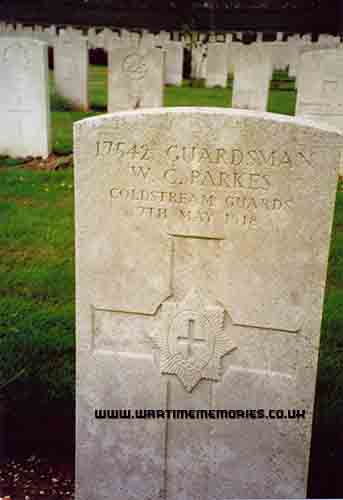 <p>Grave of Pte Willaim Charles Parkes